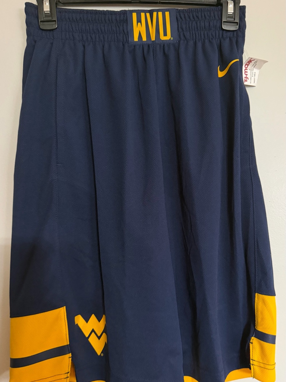Nike Kids Navy and Gold WVU Basketball Shorts